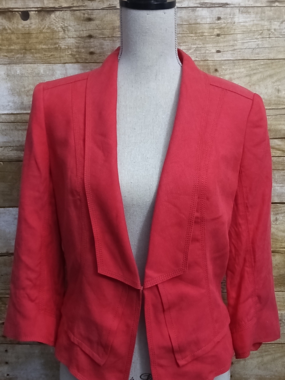 White House Black Market Coral Open Front Blazer
